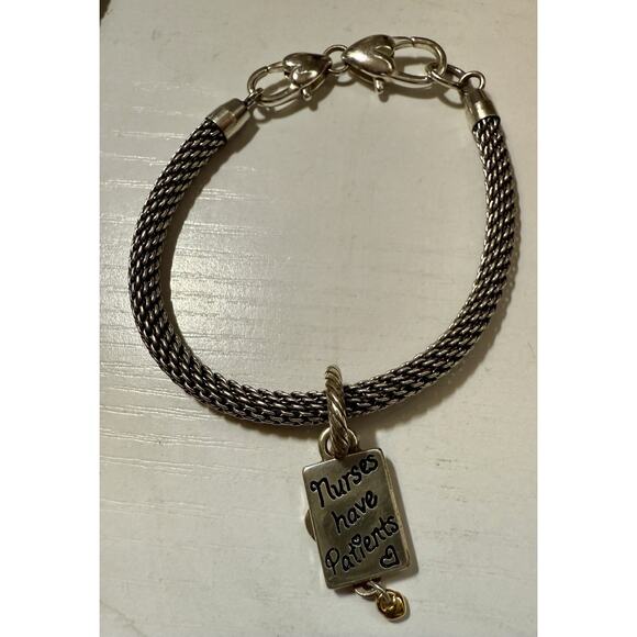 Brighton BEVERLY GLAM MESH Charm Bracelet & Nurse “Nurses Have Patients” Charm - Picture 2 of 4